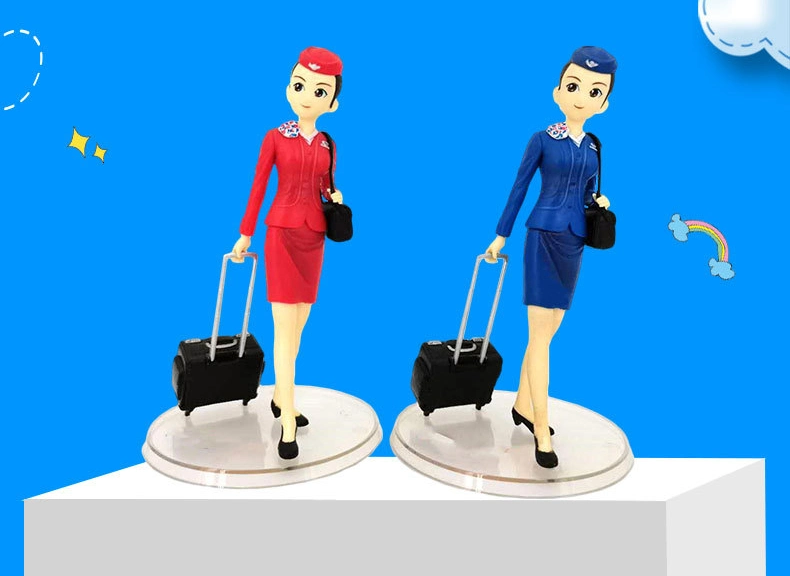 Customized Airline Stewardess Figure Air Hostess Figure PVC Plastic Toy for Collection